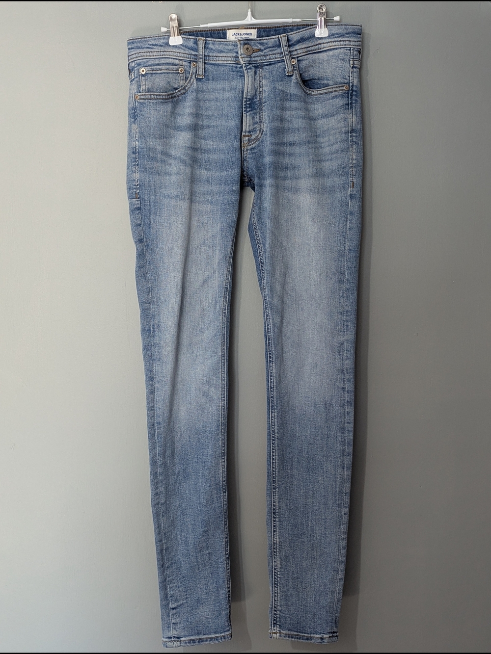 Jack & Jones Men's Skinny Jeans Light Blue Wash Indie Sleek